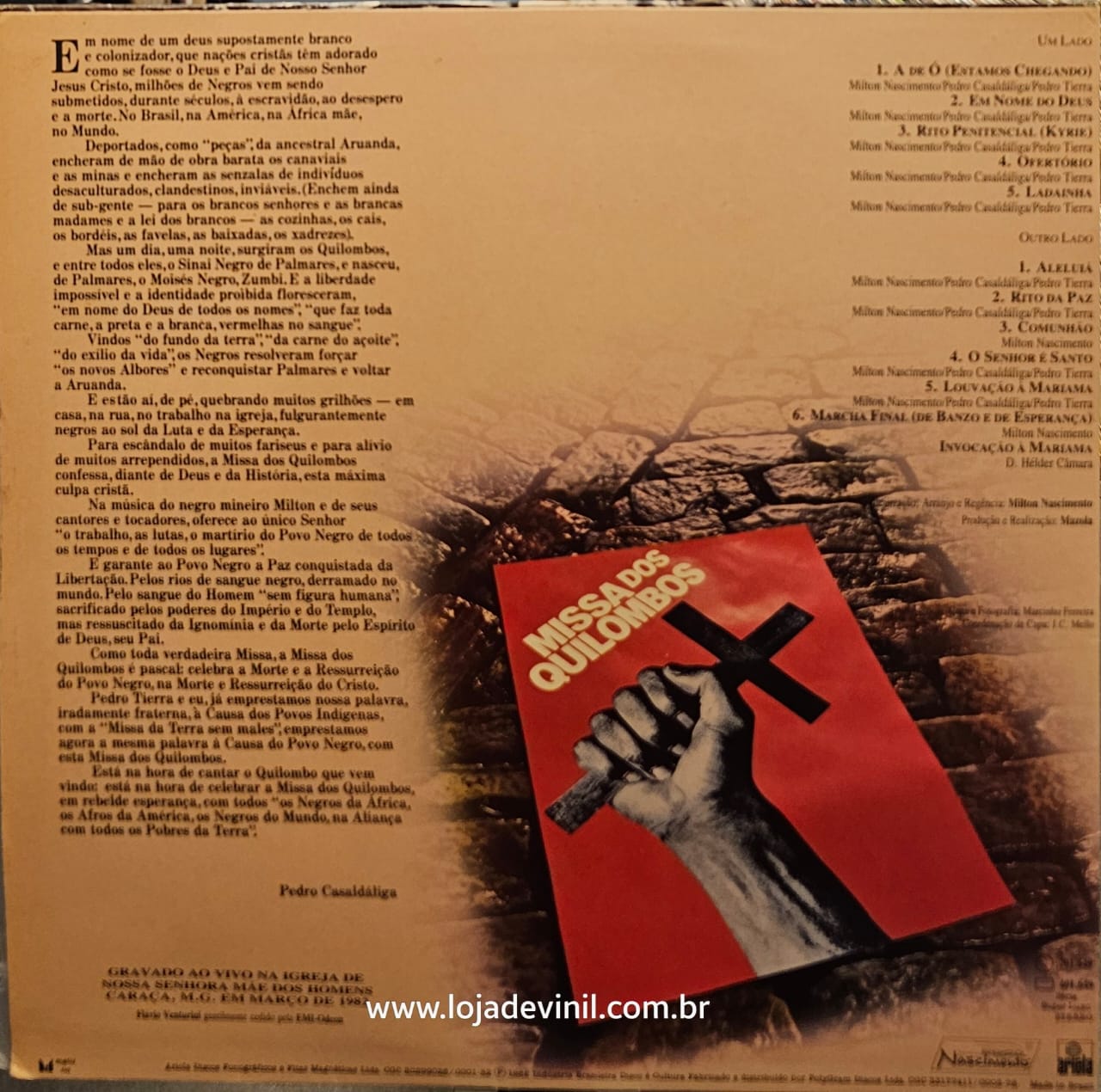 Milton Nascimento, Pedro Casaldáliga, Pedro Tierra – Missa Dos Quilombos - Imagem 2