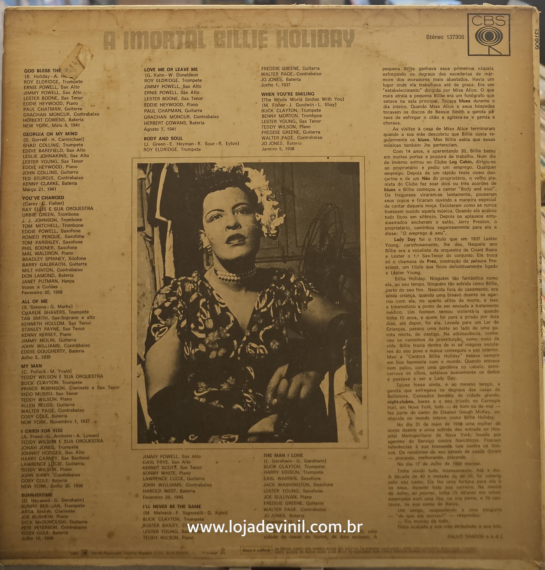 Billie Holiday – A Imortal Billie Holiday - Imagem 2